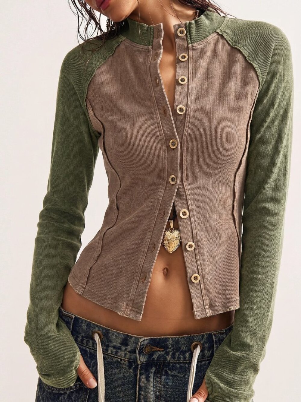 Multicolor Casual Women's Knit Colorblock Lightweight Jacket